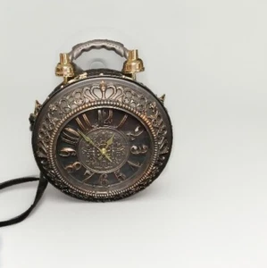 Usado en Excelente Condición Para Mujer Diofía Marrón Reloj Steampunk Bandolera con Negro VEGANO Exterior - Imagen 1 de 12