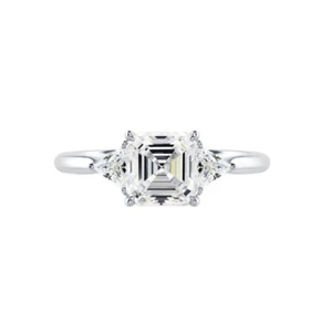 Engagement Ring 2.70 Carat IGI HRD Lab Created Asscher Diamond 950 Platinum - Picture 1 of 12