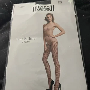 New Wolford Tina Fishnet Tights Size: XS Color: White - Picture 1 of 6