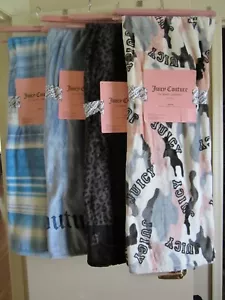 Juicy Couture Blue, Camo Grey, Strawberry, Purple Home Throw Blanket NEW - Picture 1 of 26