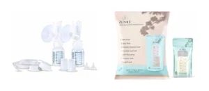 Ameda double Pumping universal Hygienkit & Zomee 360 count breastmilk bags 8oz - Picture 1 of 9