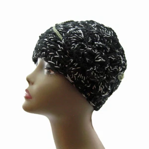 Hand Knit Crochet HEADBAND Earwarmer Headwrap Warm Cozy Embroidered With Crochet - Picture 1 of 22