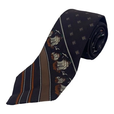 "Corbata marrón con rayas Van Heusen para hombre 55,5"" de largo 3"" de ancho" Foto 1 de 4