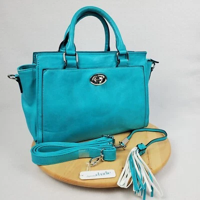 Encantador bolso de hombro/cartera vintage Charlie para damas turquesa mediano Foto 1 de 4