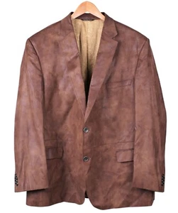 Giacca cappotto sportivo blazer casual uomo pelle schiacciata marrone Jack Victor 52 R - Foto 1 di 8