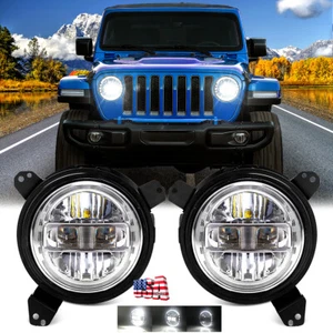 Chrome LED Halo Headlights for Jeep 2018+ Wrangler JL Gladiator w/ High/Low DRL - Bild 1 von 13