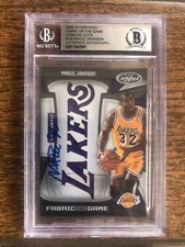Magic Johnson 2009-10 Certified Fabric of the Game Team Die Cuts Autographed BAS