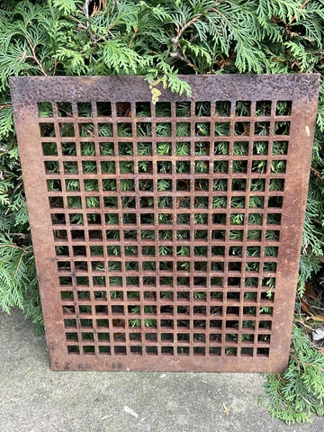 Large CAST IRON GRATE Ornate Victorian Furnace HEAT Antique Window Vent #47 Cover
