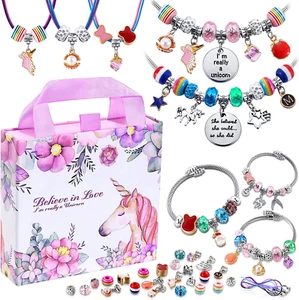 Kit para hacer pulseras con dije, un juguete unicornio para niñas que inspira creatividad e imagen - Imagen 1 de 6