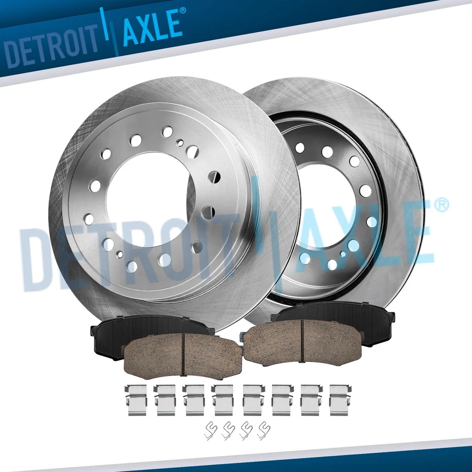REAR Disc Rotors & Ceramic Brake Pads for Toyota Sequoia 4Runner Lexus GX470 - Image 1 of 4