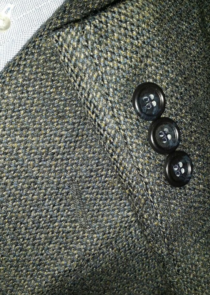 NOVO 48R Fleck Tweed Check marrom azul lã masculina blazer jaqueta casaco esportivo - Imagem 1 de 4