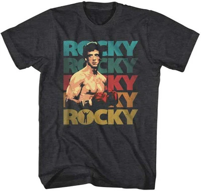 Camiseta Rocky Balboa Nueva Negra Brezo Licencia Años 70 Color Algodón TALLAS SM - 5XL Foto 1 de 4