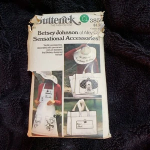 Butterick 3850 Betsey Johnson Alley Cat Apron(CUT) Hat Tote Transfer Size Small  - Picture 1 of 10