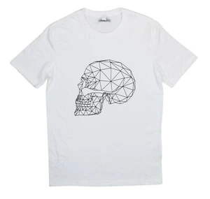 Camiseta de manga corta con gráfico de calavera geométrica para hombre And Now This S nueva con etiquetas blanca - Imagen 1 de 1