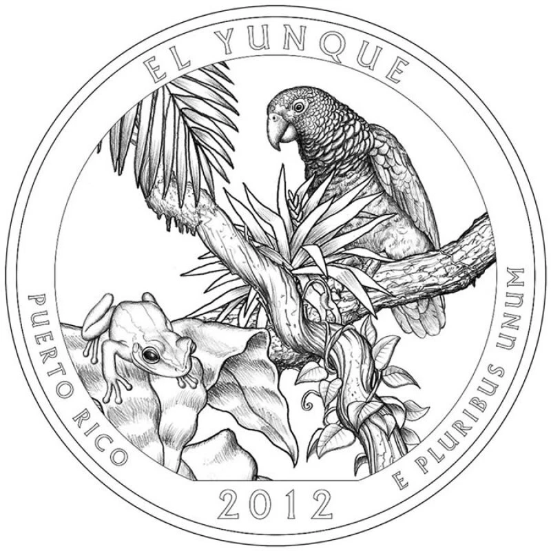 2012 P: El Yunque, Puerto Rico  ATB Quarter BU from mint roll - Image 1 of 1