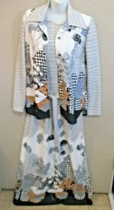 VTG 60's Dress & Shirt Set Size Medium Double Knit Polyester Wide Collar Hippie - Picture 1 of 9