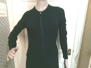 Coast Size 8 Black Long Sleeve Cardigan Press Studs Large button - Picture 1 of 8