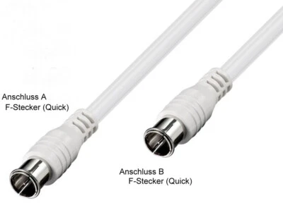 SAT Kabel Antennenkabel F-Quick Schnellstecker 100dB Koaxialkabel SAT Koaxial An - Bild 1 von 4
