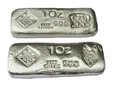 BeKo Edelmetalle 2 x 1 Oz Silberbarren 999 Feinsilber Boxer 2024 + Malinois 2025 - Bild 1 von 4