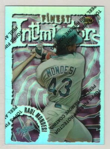 1996 Topps Finest Silver Refractor #130 Raul Mondesi Los Angeles Dodgers BV$8 - Picture 1 of 1