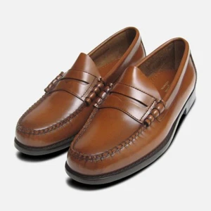 Classic Mens Honey Brown Larson Penny Loafers GH Bass Weejuns - Picture 1 of 5