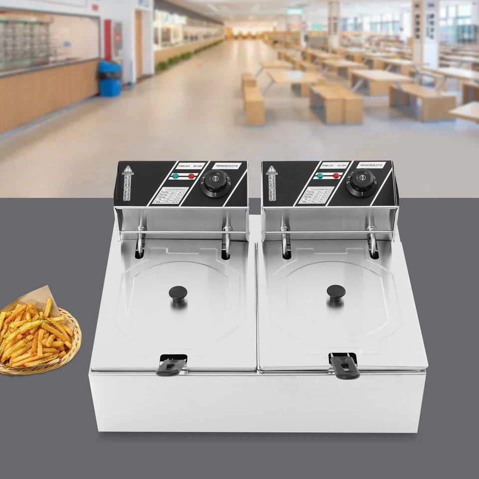 12L Friggitrice Elettrica Professionale Acciaio acciaio inossidabile Argento - Immagine 1 di 4