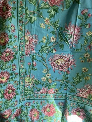 April Cornell Cafe Cloth Chrissy Aqua Table For 2 - Image 1 of 4