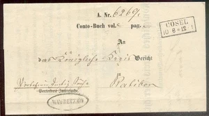 COSEL 1864 DIENSTBRIEF BEAMTENSTEMPEL WAWRETZKO(B0091 - Picture 1 of 1