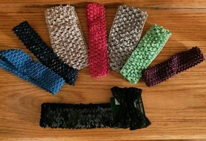 Girls Soft Headbands + 1 Sequin Head Band & 2 Matching Bows  - Picture 1 of 4