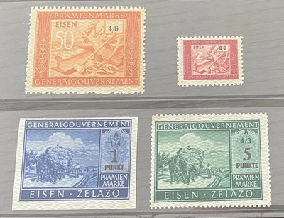 POLAND  1943-1944  Set 4 Punkt (iron) Generalgouvernment WWII - Image 1 of 2