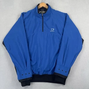 Zero Restriction Jacket Mens Medium Blue Doonbeg Golf 1/4 Zip Pullover Wicking - Picture 1 of 10