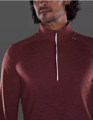 Lululemon Mens Surge Warm 1/2 Zip Performance Long Sleeve Heather Sweater Medium - Image 1 of 4