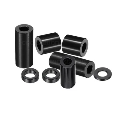 Black Anodised Aluminium Spacers M3 M4 M5 M6 M8 M10 M12  Standoff Spacer bushing - Image 1 of 2