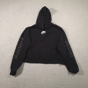 Nike Air Hoodie Black Women’s Plus Size 1X Cropped Sweatshirt - Picture 1 of 14