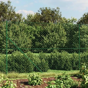Chain Link Fence with Flange Green 2x25 m - Picture 1 of 6