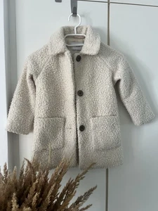 Reserved Teddy Mantel Mädchen Herbst Creme Beige 110 - Bild 1 von 11