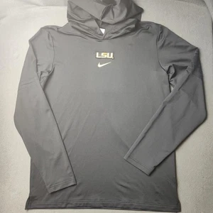 LSU Tigers Hoodie Mens Large Tall Black NCAA Football Long Sleeve Dri-FIT Nike - Picture 1 of 10