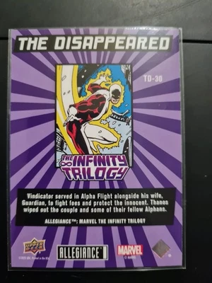 2023 UD Marvel Infinity Trilogy The Disappeared Vindicator #TD-30 - Image 1 of 2