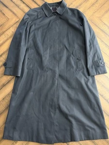 Vintage Burberrys Made In England Womens Long Coat Nova Check Navy 16 Long - Picture 1 of 13