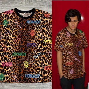 Joyrich Men Leopard Graphic Logo Crew Neck Short Sleeve Shirt Sz XL 100% Cotton - Picture 1 of 12