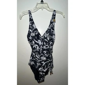 NIP TUCK Swim schwarz Blumen Einteiler Badeanzug Multifit Cup Damen 4 - Bild 1 von 9