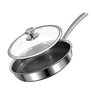 Hybrid Nonstick Frying Pan With Lid-12 Inch Stainless Steel Skillets-cooking ... - Picture 1 of 7