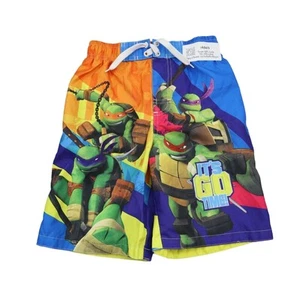 Nickelodeon Short Boys 5T Multicolor Mutant Ninja Drawstring Swim Trunks - Picture 1 of 19