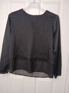 Joe Boxer Tunika Oberteil Damen Gr. XL schwarz Strick Langarm transparenter Saum Reißverschluss - Bild 1 von 8
