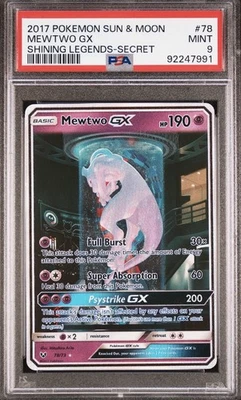 Pokemon Mewtwo GX 78/73 PSA 9 MINT Shining Legends FA Holo 2017 Alt Art Mewtube - Image 1 of 3