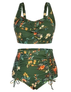 Sexy Bikini Sets for Women Plus Size Two Piece Bathing Suit Padded Floral Pri... - Picture 1 of 7