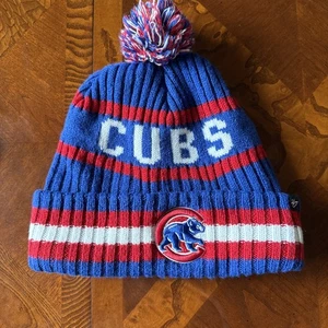 47 Brand Cubs Hat MLB Winter Stocking Cap Pom Chicago Baseball  - Picture 1 of 5