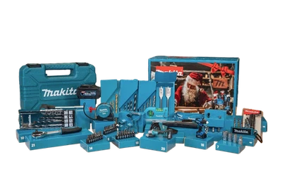Makita Adventskalender Weihnachtskalender 2025 Ratschen-Bit-Set, Bohrer P-84800 - Bild 1 von 4