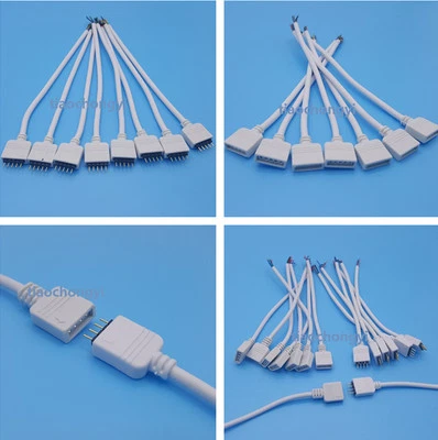 4pin RGB /5PIN RGBW Male Female connector wire cable For 5050 RGB RGBW LED strip - Image 1 of 4