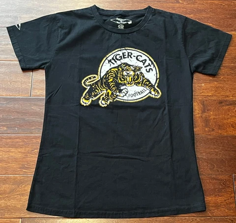 Reebok Roger Edwards CFL Hamilton Tiger Cats Women's L Black Football T Shirt Cover